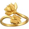 Satya Jewelry Open To Possibilities Double Lotus Ring In Gold