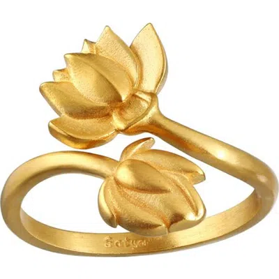 Satya Jewelry Open To Possibilities Double Lotus Ring In Gold