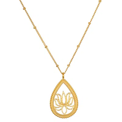 Satya Jewelry Open To Possibilities Lotus Necklace In Gold