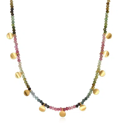 Satya Jewelry Peace & Protection Tourmaline Choker In Gold