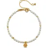 Satya Jewelry Pearl Lotus June Birthstone Bracelet