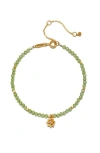 Satya Jewelry Peridot Lotus August Birthstone Bracelet