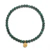 Satya Jewelry Personal Evolution Lotus Malachite Gemstone Bracelet In Gold