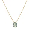 Satya Jewelry Prosperous Journey Green Amethyst Necklace In Gold