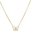 Satya Jewelry Renewed Hope Pearl Butterfly Necklace In Gold
