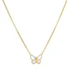 Satya Jewelry Renewed Hope Pearl Butterfly Necklace In Gold