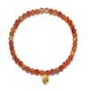 Satya Jewelry Rooted In Strength Lotus Carnelian Gemstone Bracelet In Gold