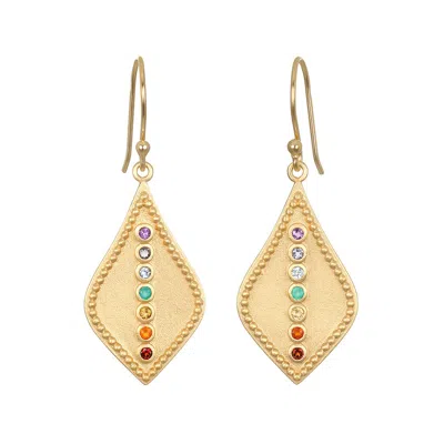 Satya Jewelry Sacred Alignment Chakra Drop Earrings In Gold