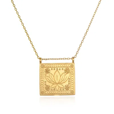 Satya Jewelry Sacred Commencement Lotus Necklace In Gold