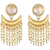 Satya Jewelry Scattering Stardust Moonstone Fringe Stud Drop Earrings In Gold