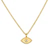Satya Jewelry Shielded Spirit White Topaz Evil Eye Necklace In Gold
