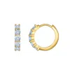 Satya Jewelry Shine With Compassion Blue Topaz Huggie Earrings In Gold