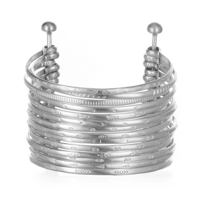 Satya Jewelry Silver Large Bangle Bracelet Cuff - Something Special In Metallic