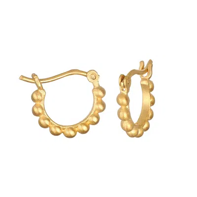 Satya Jewelry Simple Treasure Dot Hoop Gold Earrings