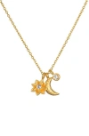 Satya Jewelry Spirit In Transformation Lotus Moon Necklace In Gold