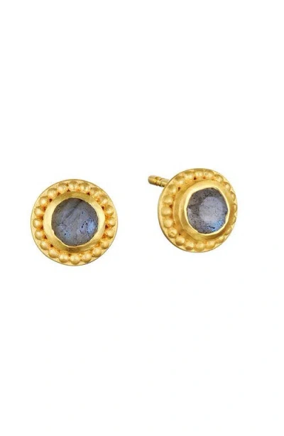 Satya Jewelry Tap Into Intuition Labradorite Stud Earrings In Blue