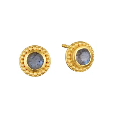 Satya Jewelry Tap Into Intuition Labradorite Stud Earrings In Gold