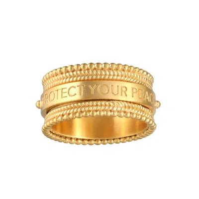 Satya Jewelry Taryn Truly Protect Your Peace Spinner Ring In Gold