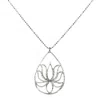 Satya Jewelry Teardrop Lotus Silver Necklace In Metallic