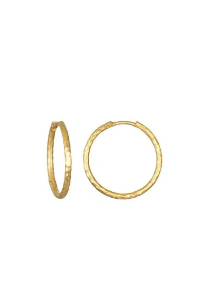 Satya Jewelry Textured Gold Medium Hoop Earrings