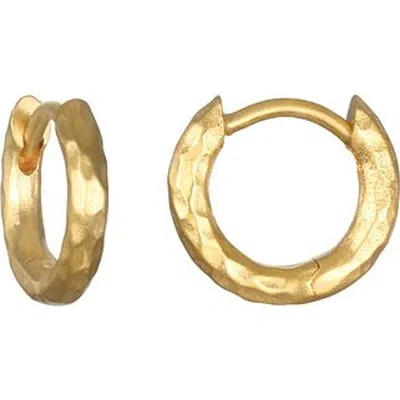 Satya Jewelry Textured Gold Small Hoop Earrings