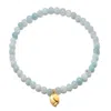Satya Jewelry Tranquil Journey Lotus Aquamarine Gemstone Bracelet In Gold