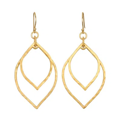 Satya Jewelry Transformed By Light Lotus Linear Earrings In Gold