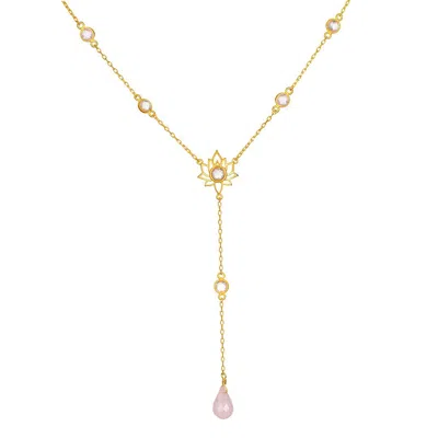 Satya Jewelry Transformed By Love Lotus Lariat Necklace In Gold