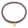 Satya Jewelry Tree Of Life Garnet Gemstone Bracelet In Gold