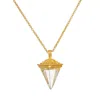 Satya Jewelry Truthful Guidance Crystal Pendulum Necklace In Gold