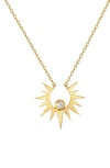 Satya Jewelry Unveiling Dreams White Topaz Starburst Necklace In Gold