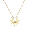 Satya Jewelry Unveiling Dreams White Topaz Starburst Necklace In Gold