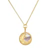Satya Jewelry Waking Dreams Mother Of Pearl Celestial Necklace In Gold