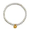 Satya Jewelry Walk In Harmony Lotus White Turquoise Gemstone Bracelet In White