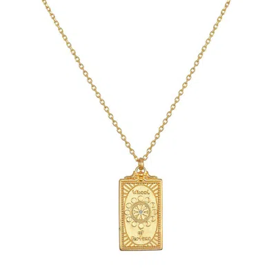Satya Jewelry Wheel Of Fortune Tarot Necklace In Gold