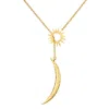 Satya Jewelry Woven Dreams Celestial Sun And Moon Lariat Necklace In Gold