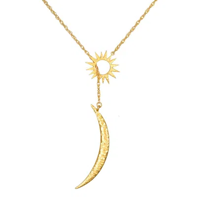 SATYA JEWELRY WOVEN DREAMS CELESTIAL SUN AND MOON LARIAT NECKLACE
