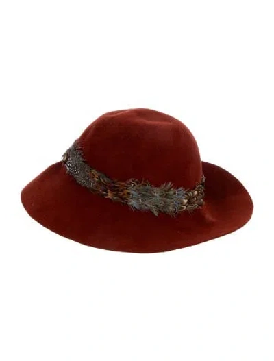Pre-owned Satya Twena Wool Fedora Hat In Red
