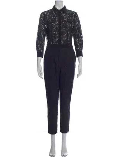 Pre-owned Sau Lace Pattern Jumpsuit In Blue