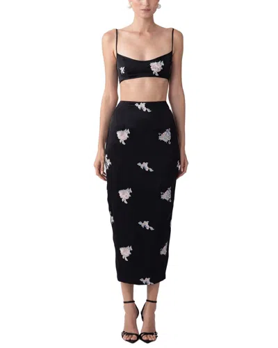 Sau Lee 2pc Mira Embroidered Skirt Set In Black