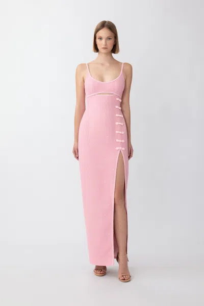 Sau Lee Adele Tweed Dress In Pink