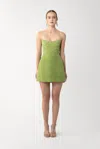 Sau Lee Alea Tweed Mini Dress In Apple Green