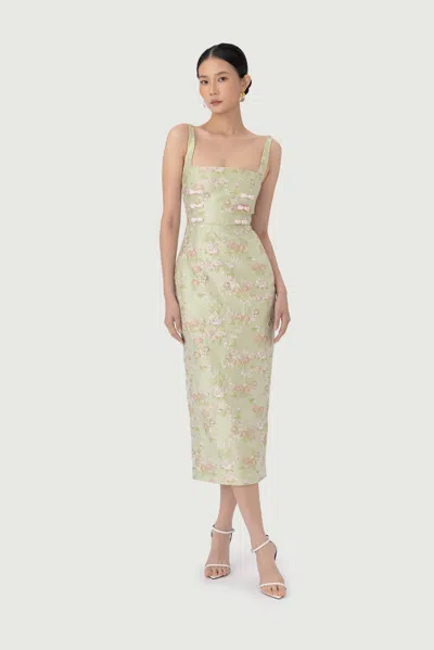 Sau Lee Alice Brocade Midi Dress