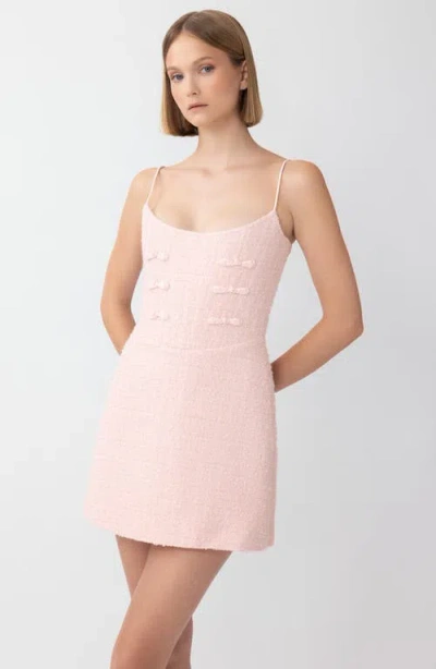 Sau Lee Andi Metallic Tweed Cocktail Minidress In Pastel Pink