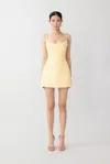 Sau Lee Andi Tweed Mini Dress In Butter Yellow