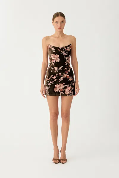 Sau Lee Anna Embroidered Mini Dress In Multi