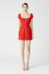 Sau Lee Annabelle Tweed Mini Dress In Red