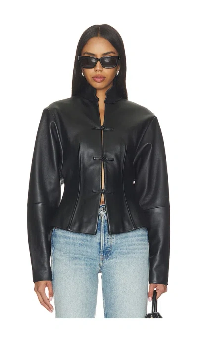 Sau Lee Anton Leather Tang Jacket In Black