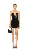 Sau Lee Aria Beaded Sleeveless Minidress In Black