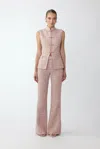 Sau Lee Asha Tweed Vest In Lilac